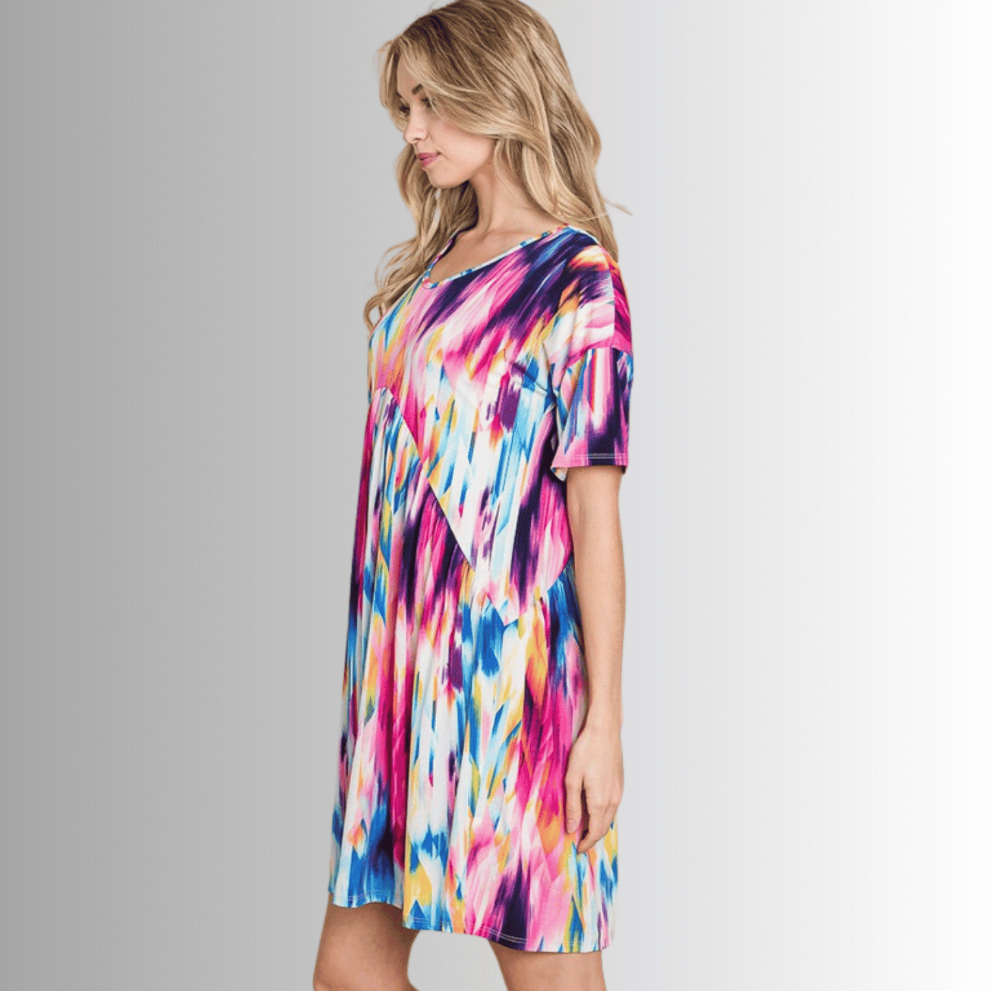 Lily Vivid Colorful Print Dress