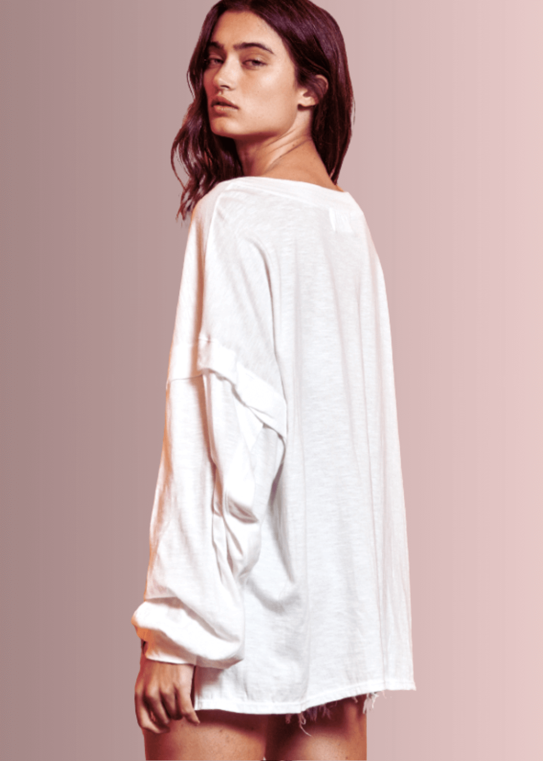 Snap Front Cotton Oversized Casual Top