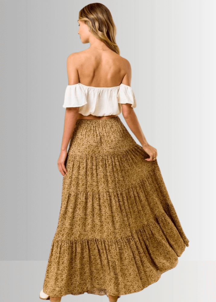 Whitney Floral Tiered Maxi Skirt