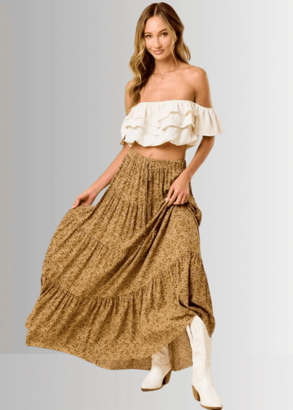 Whitney Floral Tiered Maxi Skirt