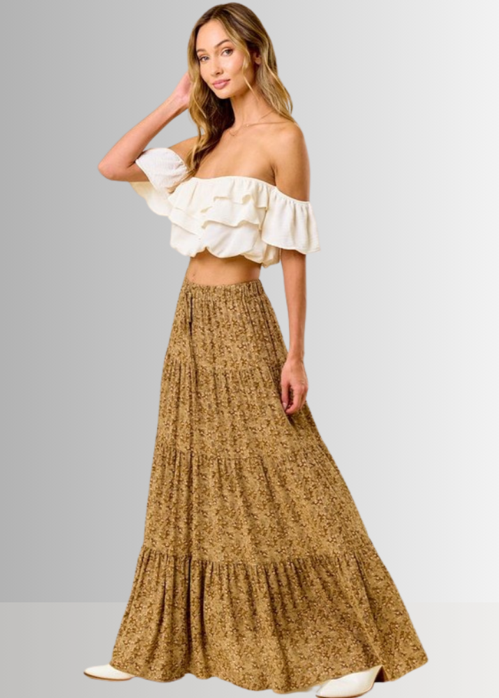 Whitney Floral Tiered Maxi Skirt