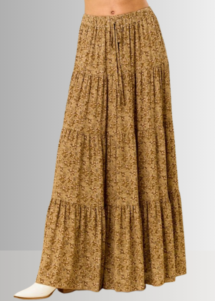 Whitney Floral Tiered Maxi Skirt