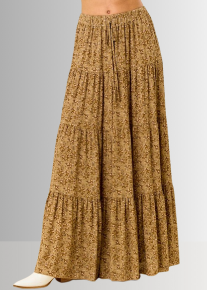 Whitney Floral Tiered Maxi Skirt