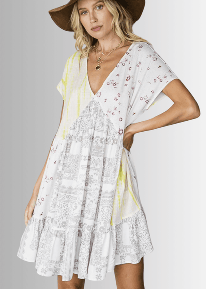 Make Lemonade Contrast Mini Dress