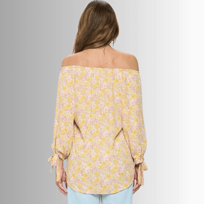Spring is in the Air Yellow Floral Top