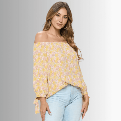 Spring is in the Air Yellow Floral Top