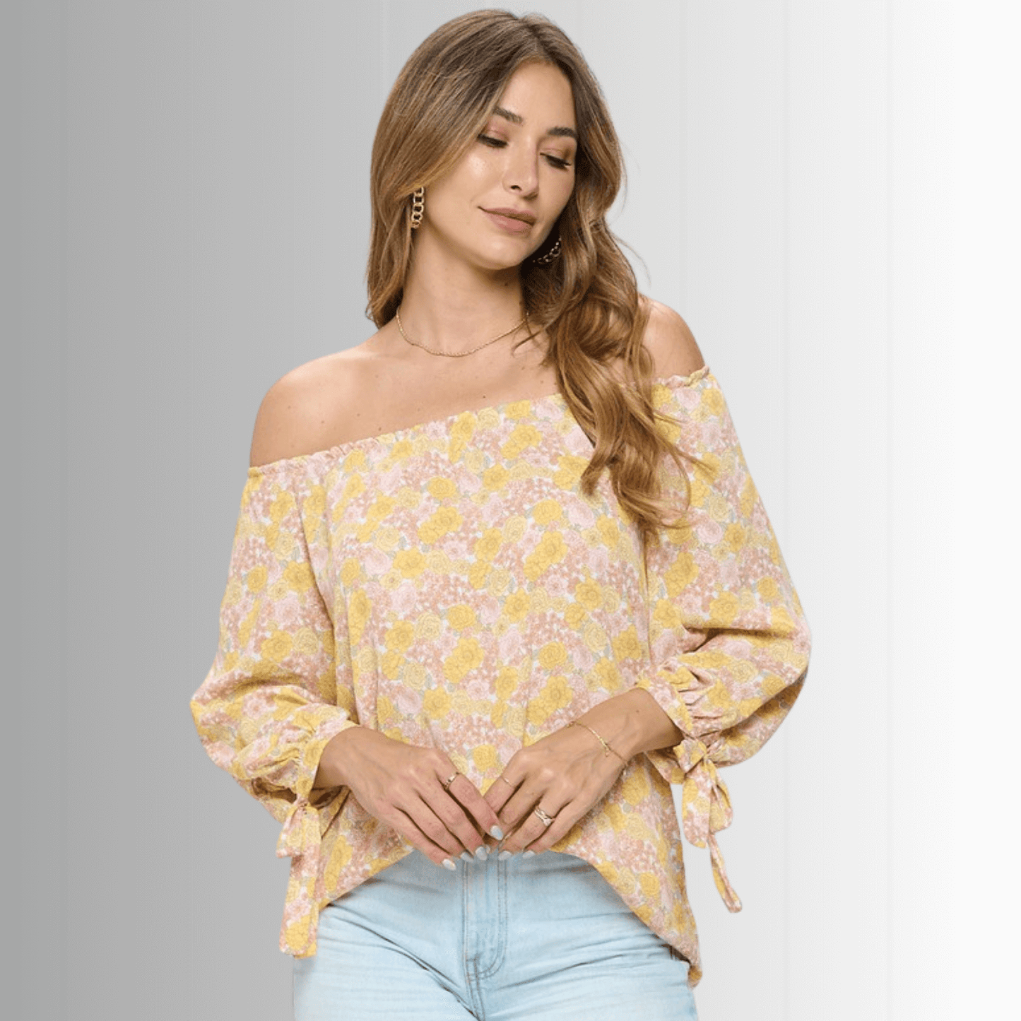 Spring is in the Air Yellow Floral Top