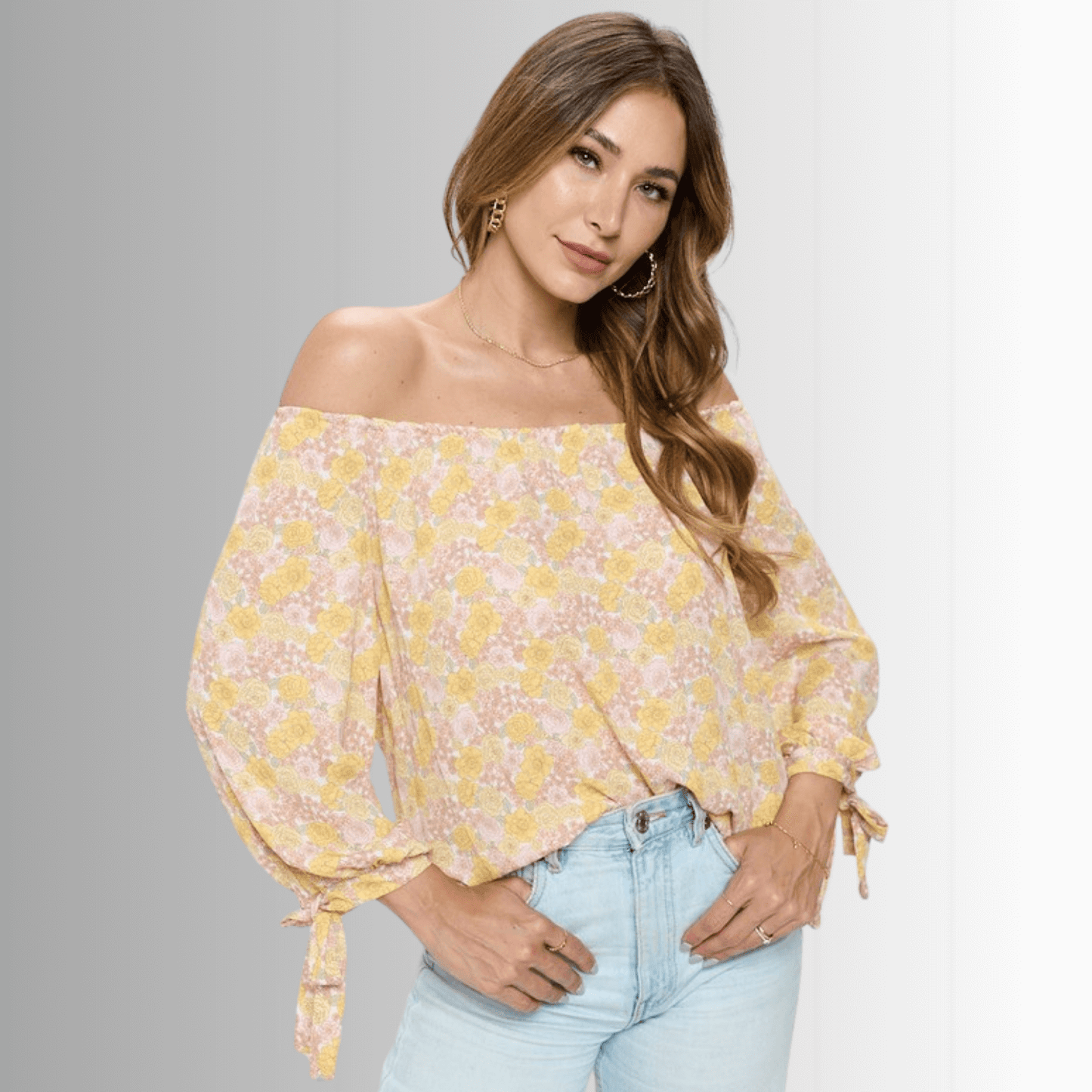 Spring is in the Air Yellow Floral Top