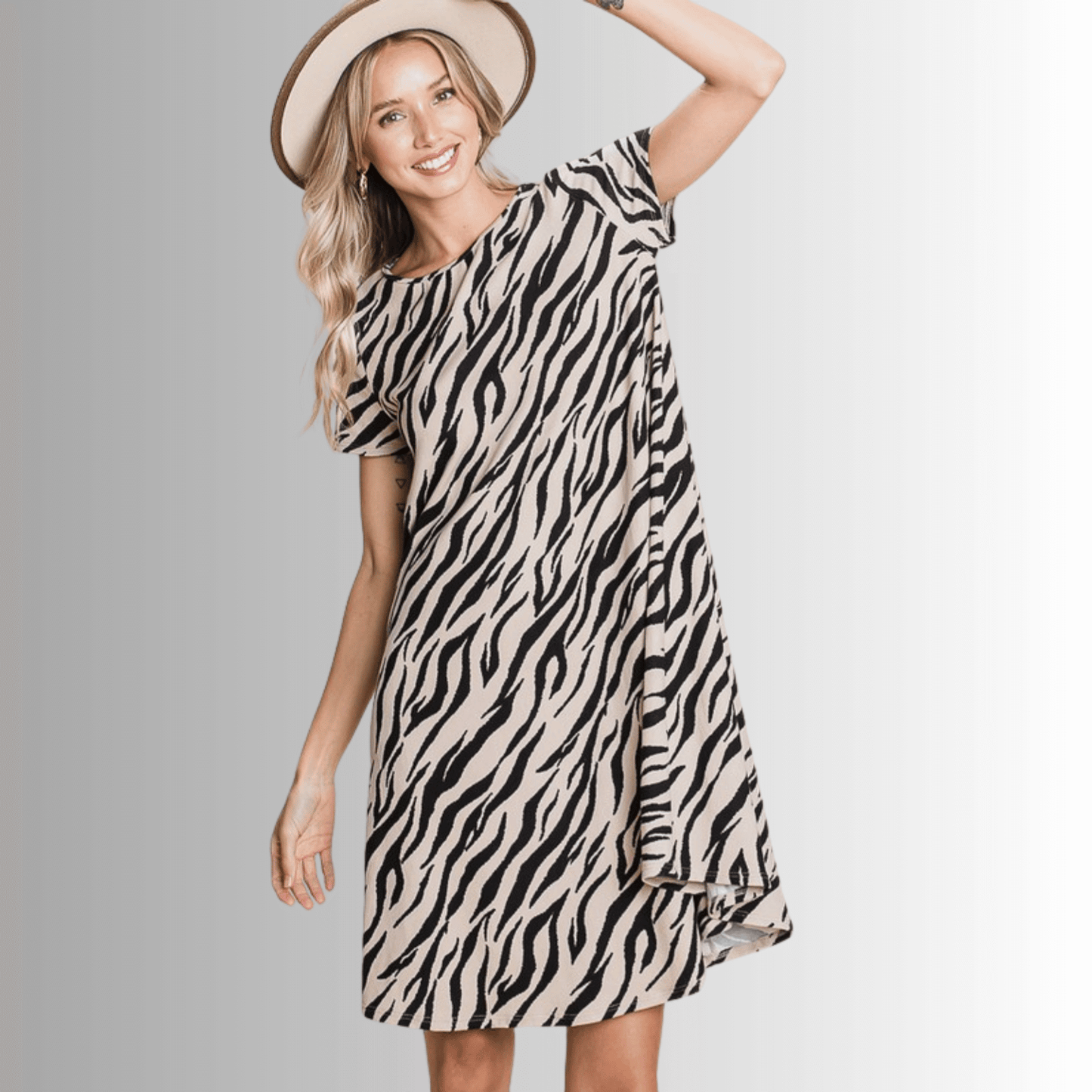 Selena Animal Print Knee Length Dress