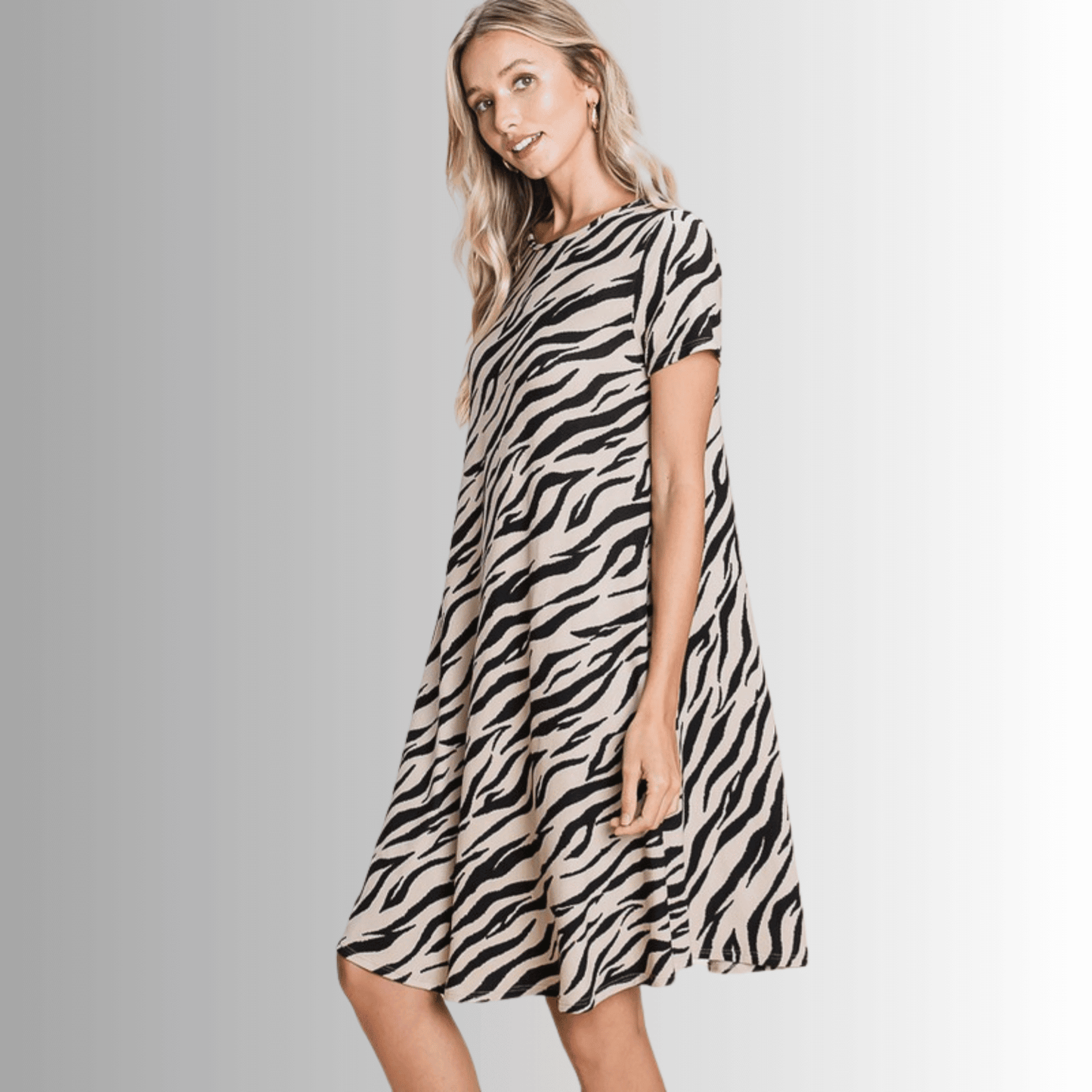 Selena Animal Print Knee Length Dress
