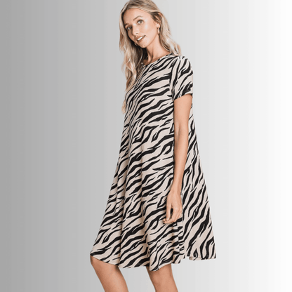 Selena Animal Print Knee Length Dress