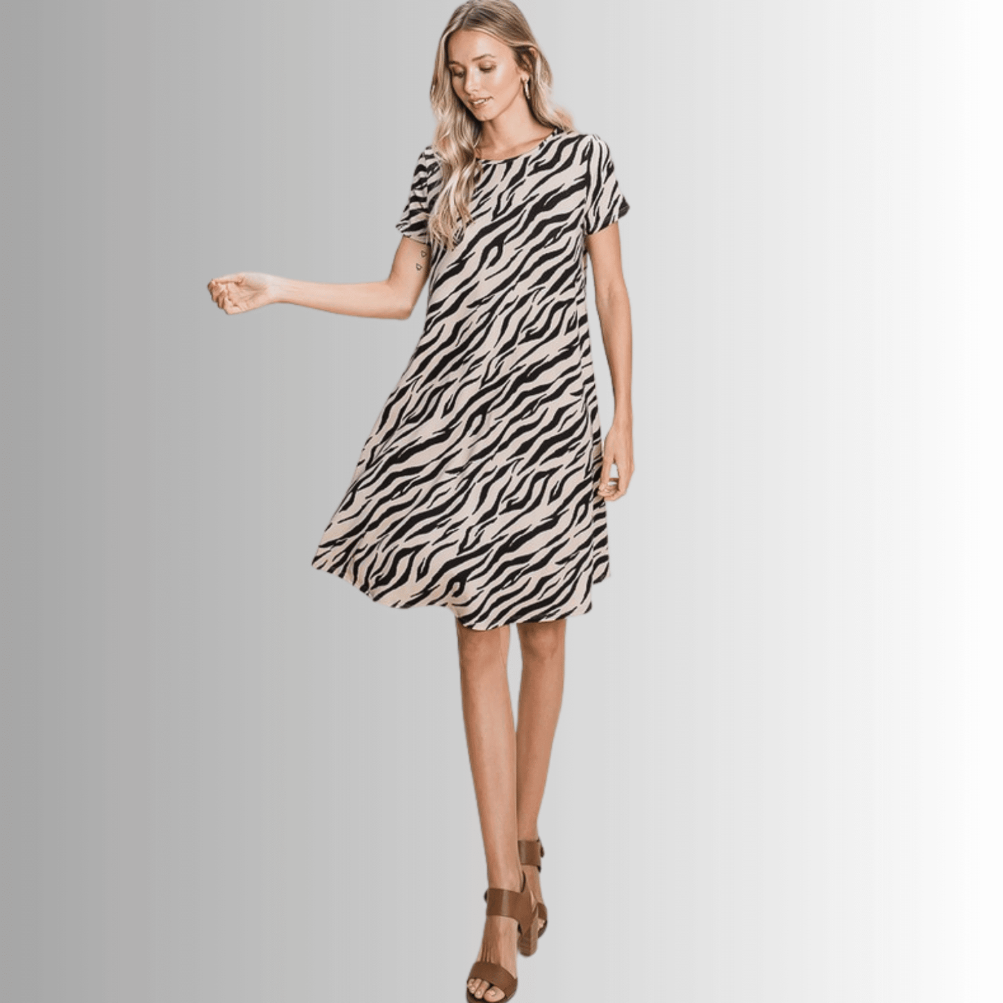 Selena Animal Print Knee Length Dress