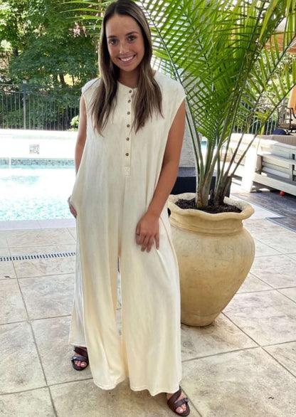 Chevron Textured Brushed Knit Jumpsuit