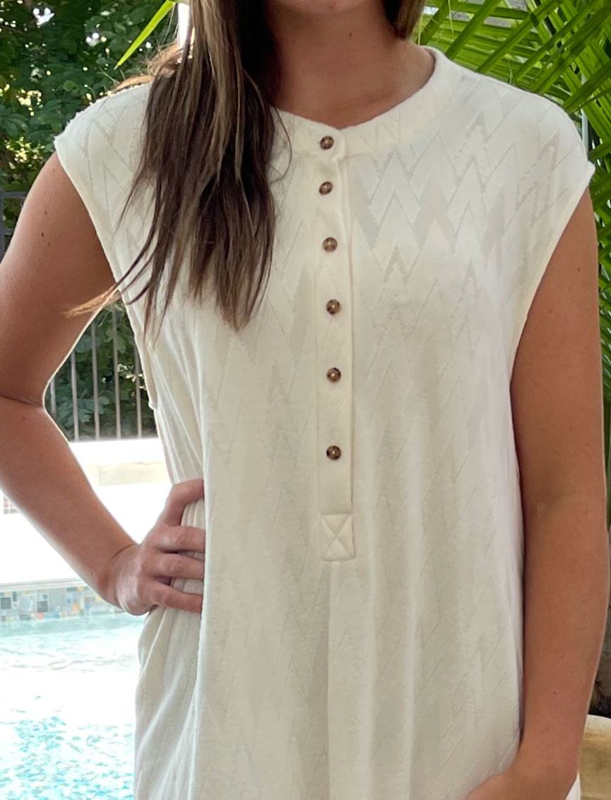 Chevron Textured Brushed Knit Jumpsuit