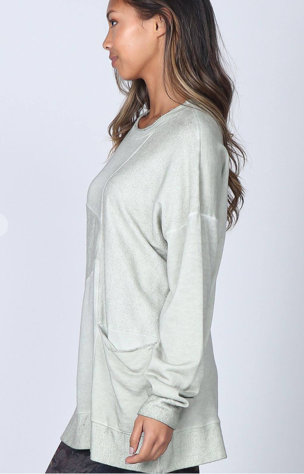 Seashell Oil Washed French Terry Tunic