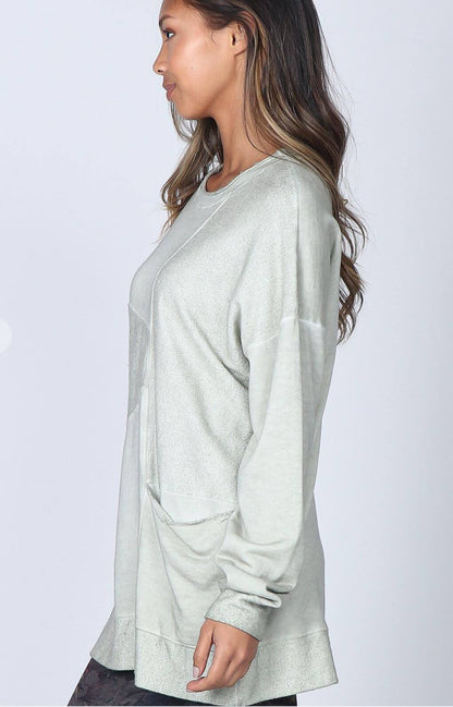 Seashell Oil Washed French Terry Tunic