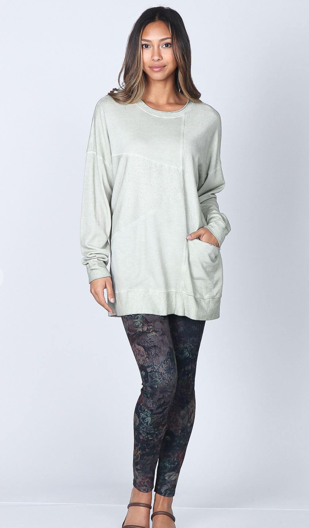 Seashell Oil Washed French Terry Tunic
