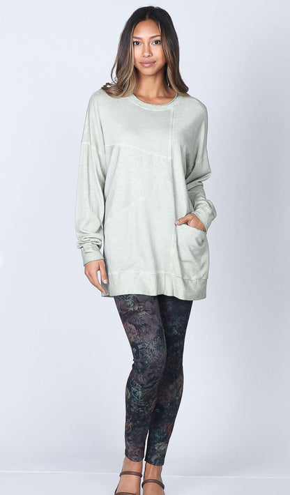 Seashell Oil Washed French Terry Tunic