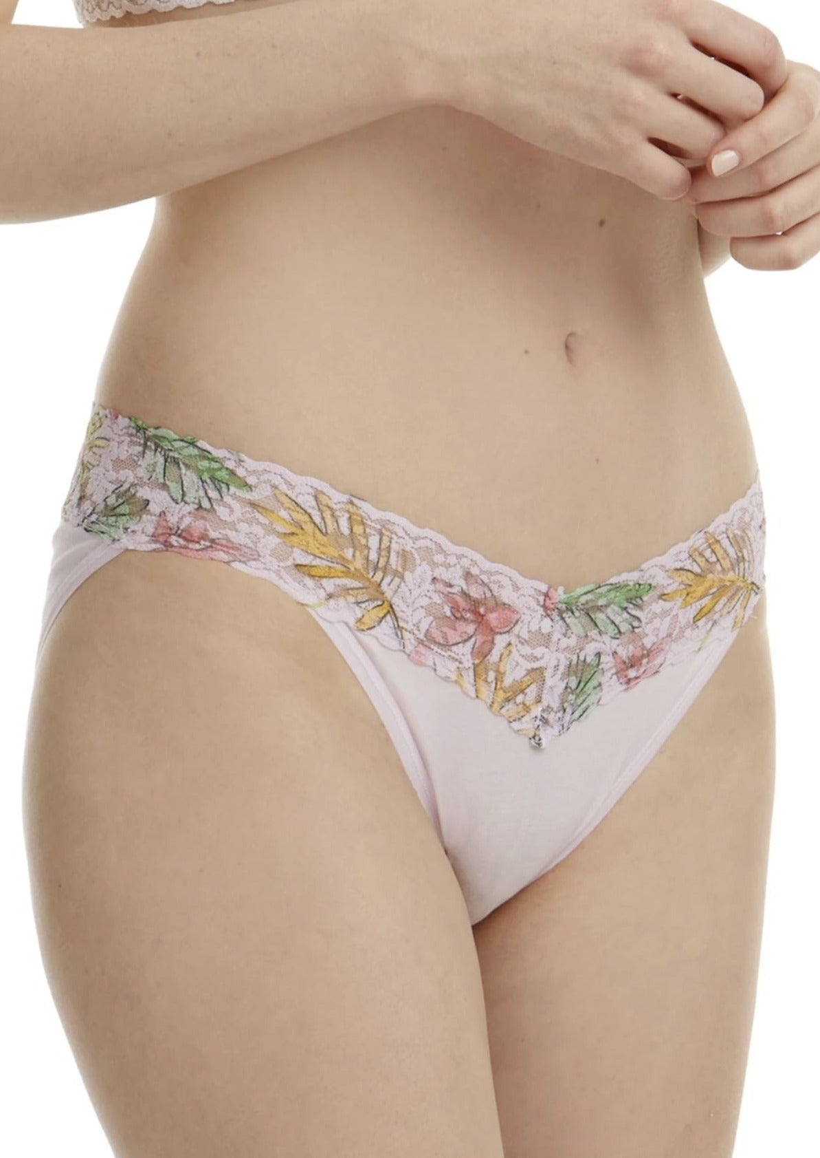 Neon Lights Cotton V-Kini Panty with Lace Trim