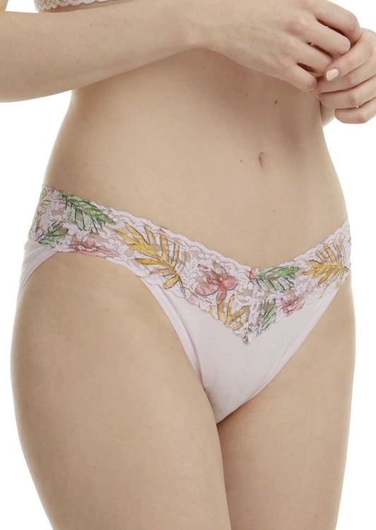 Neon Lights Cotton V-Kini Panty with Lace Trim