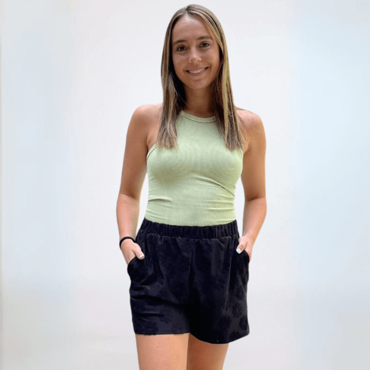 Daisy Embossed Textured Shorts Made in USA