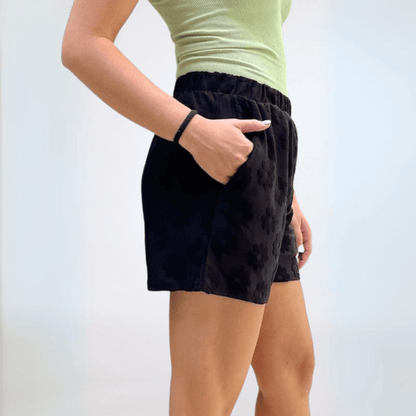 Daisy Embossed Textured Shorts Made in USA