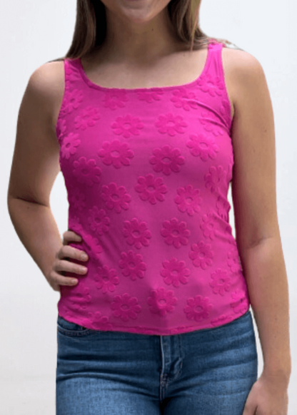 Daisy Embossed Tank Top Made in USA