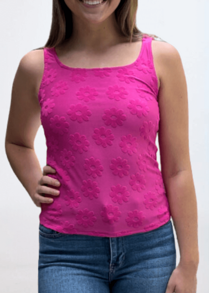 Daisy Embossed Tank Top Made in USA