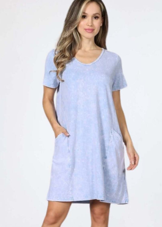 Easy Going Casual Cotton Dress with Short Sleeves