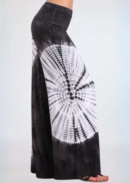 Groovy Grey Tie Dye Palazzo Pants Made in USA