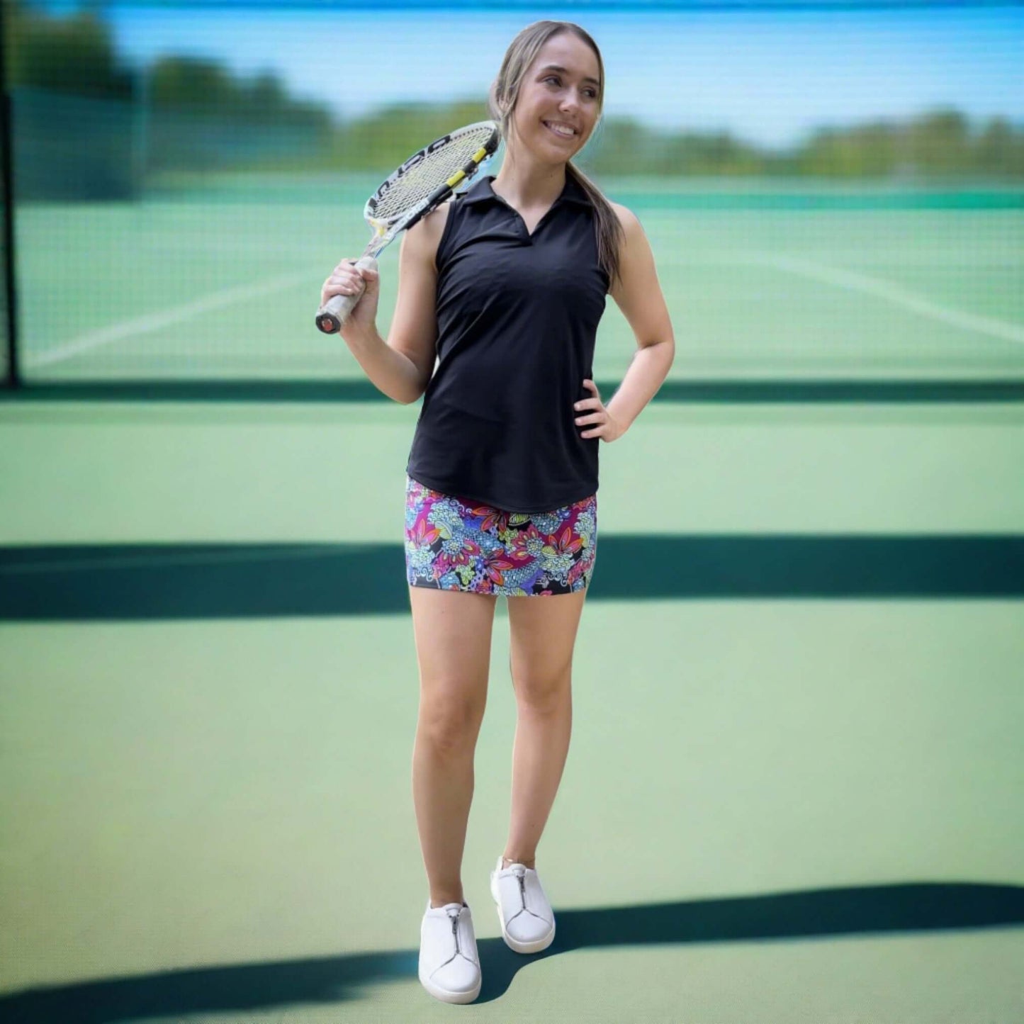 Court Skort in Blooming Bouquet Print Made in USA