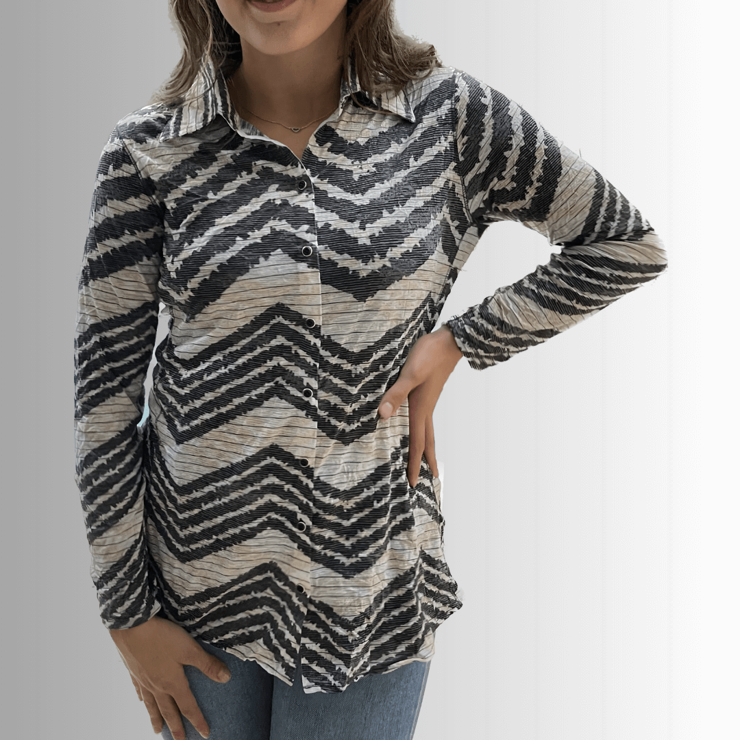 Designer Zig Zag Snap Down Top Made in USA