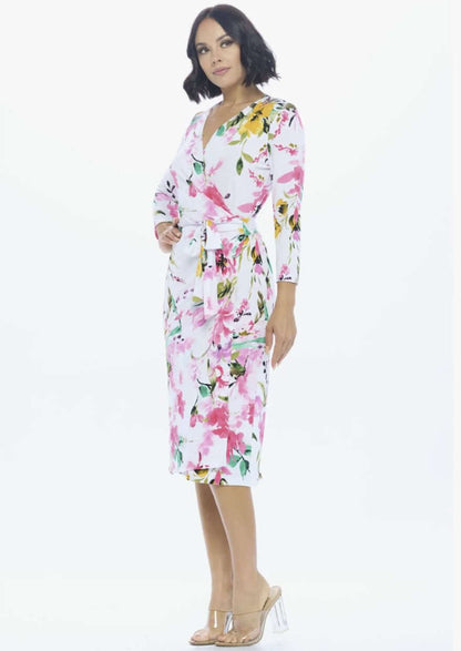 Spring Fling Jersey Wrap Dress