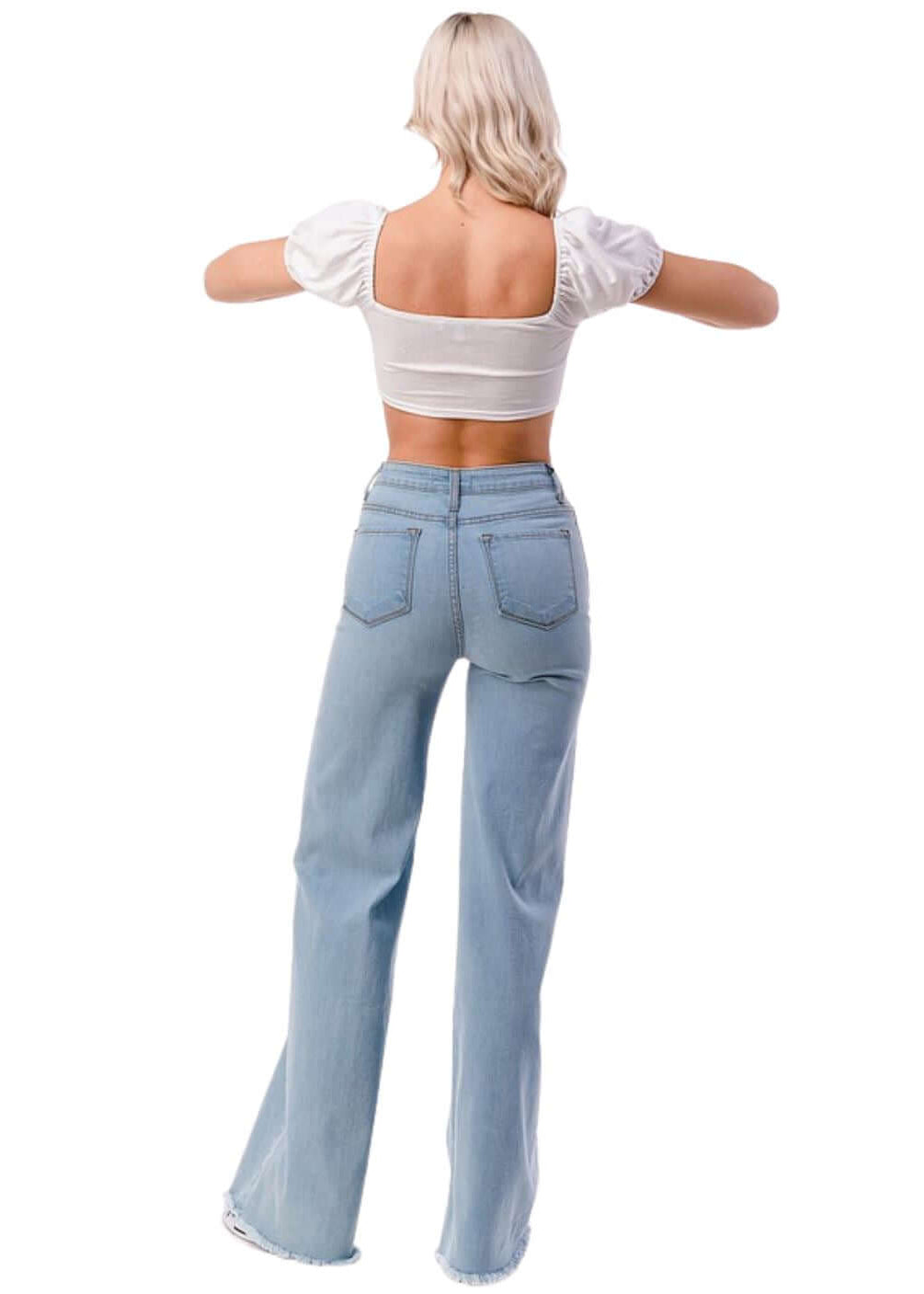 High Waist Flare Leg Denim Jeans