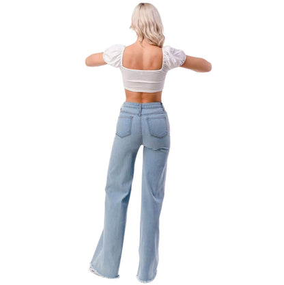 High Waist Flare Leg Denim Jeans