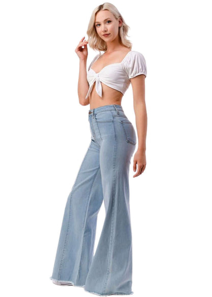 High Waist Flare Leg Denim Jeans