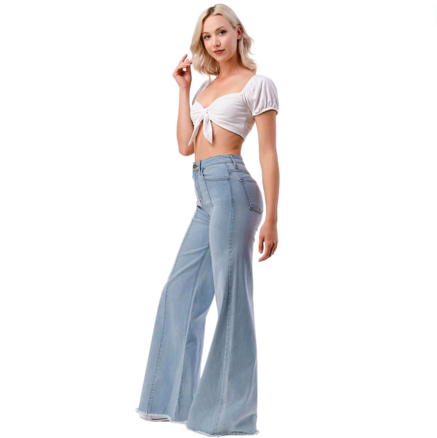 High Waist Flare Leg Denim Jeans