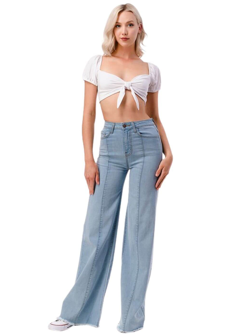High Waist Flare Leg Denim Jeans