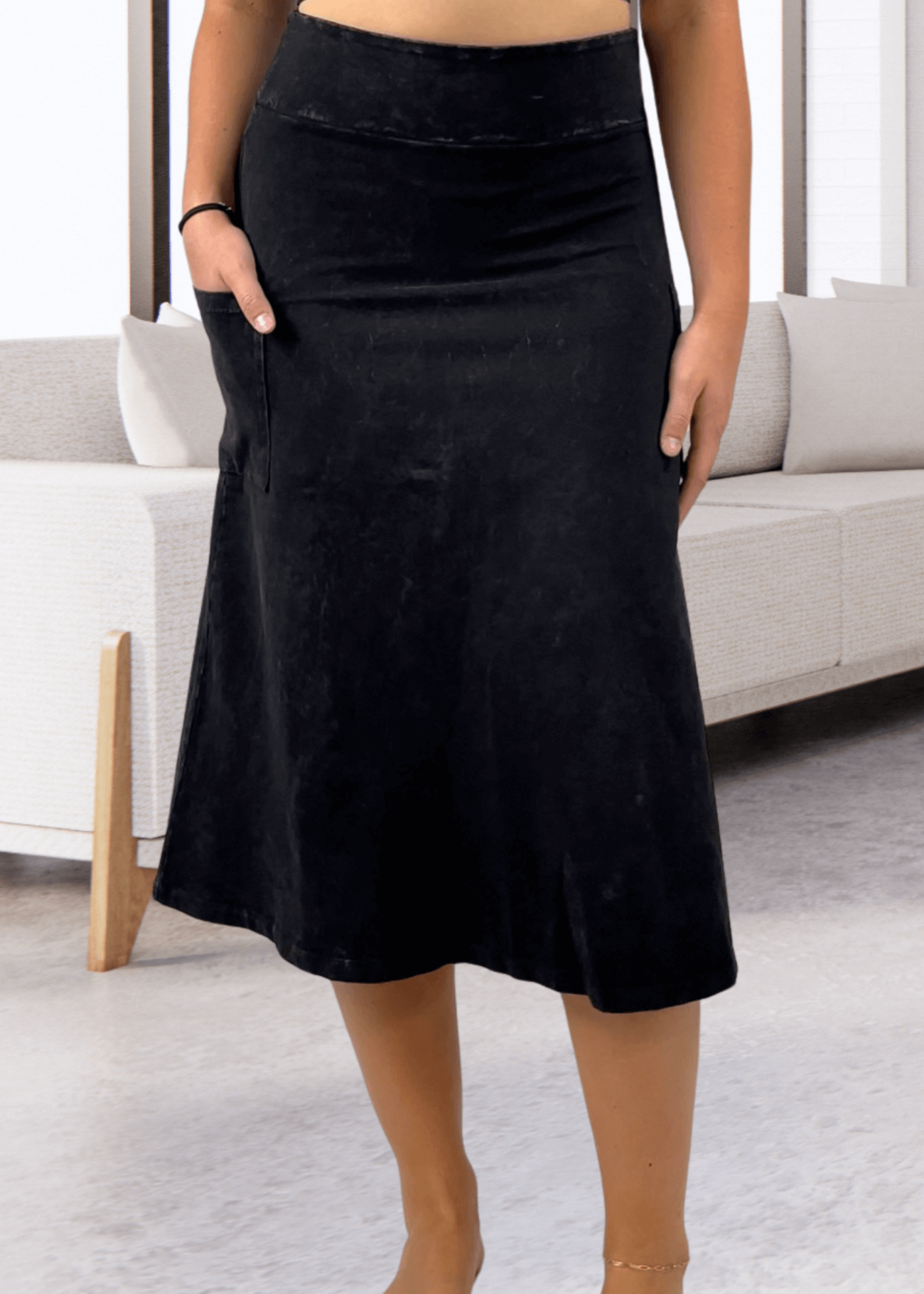 Alyssa Very Versatile Cotton Skirt Light Denim