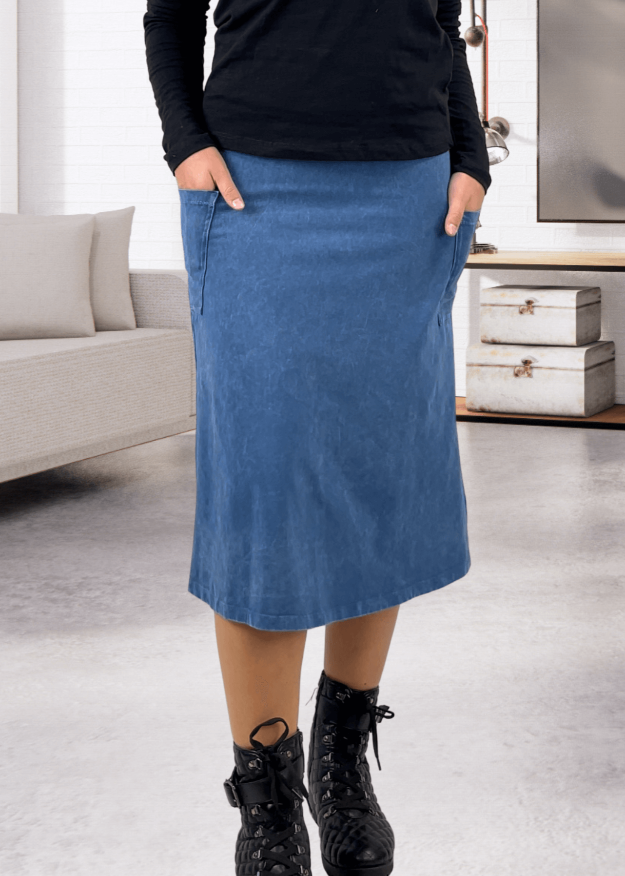Alyssa Very Versatile Cotton Skirt Pink Denim