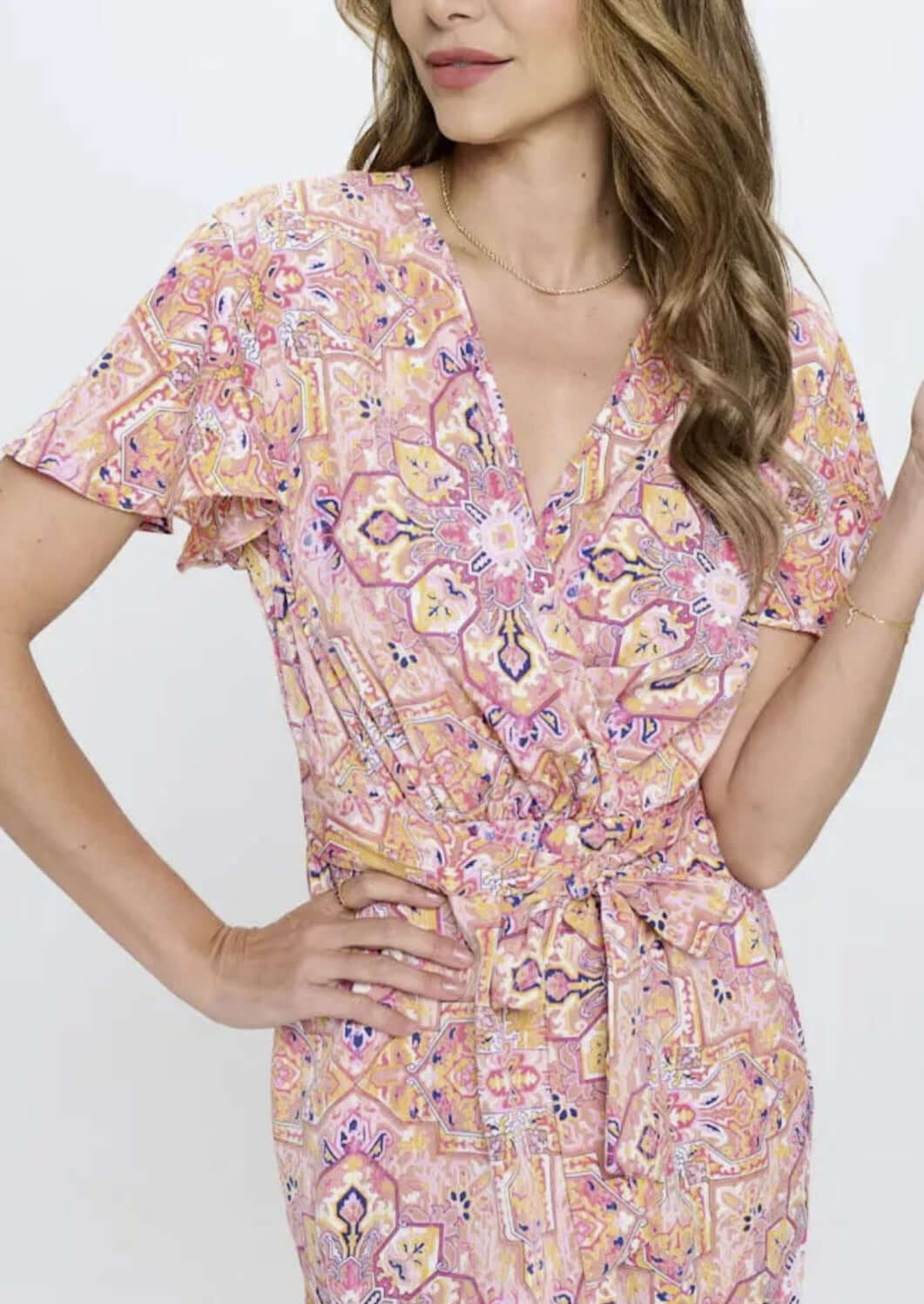 Feminine & Flirty Tulip Hem Wrap Style Dress Made in USA