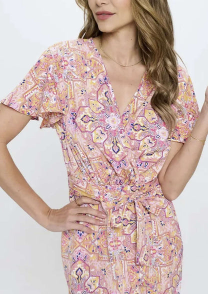 Feminine & Flirty Tulip Hem Wrap Style Dress Made in USA