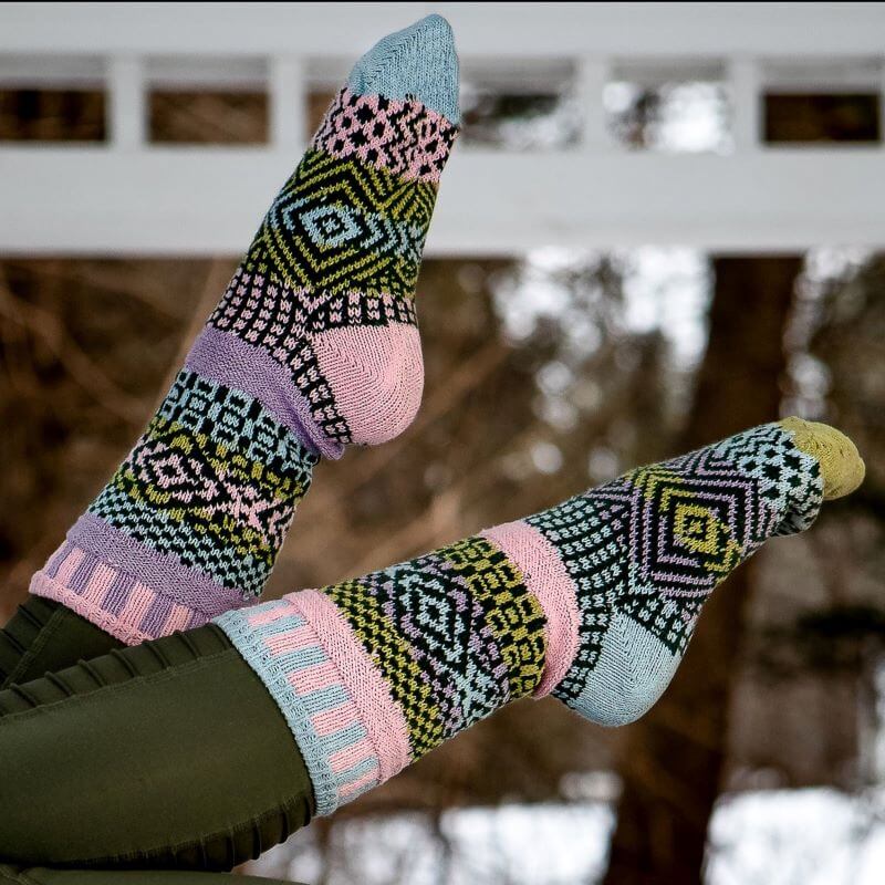 LILAC Knitted Crew Socks Made in USA