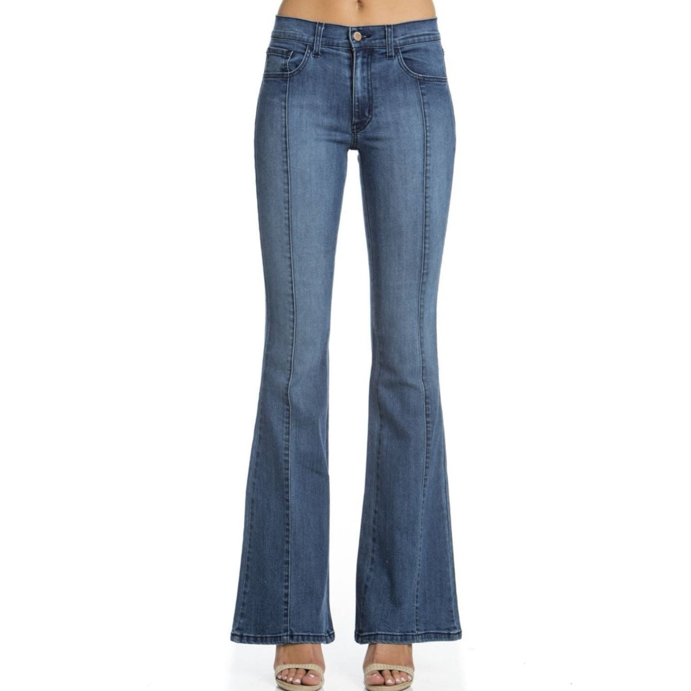 Rumor Has It Front Seam Flared Denim Jeans Made in USA