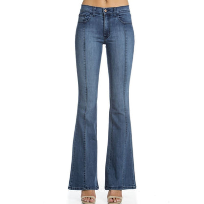 Rumor Has It Front Seam Flared Denim Jeans Made in USA