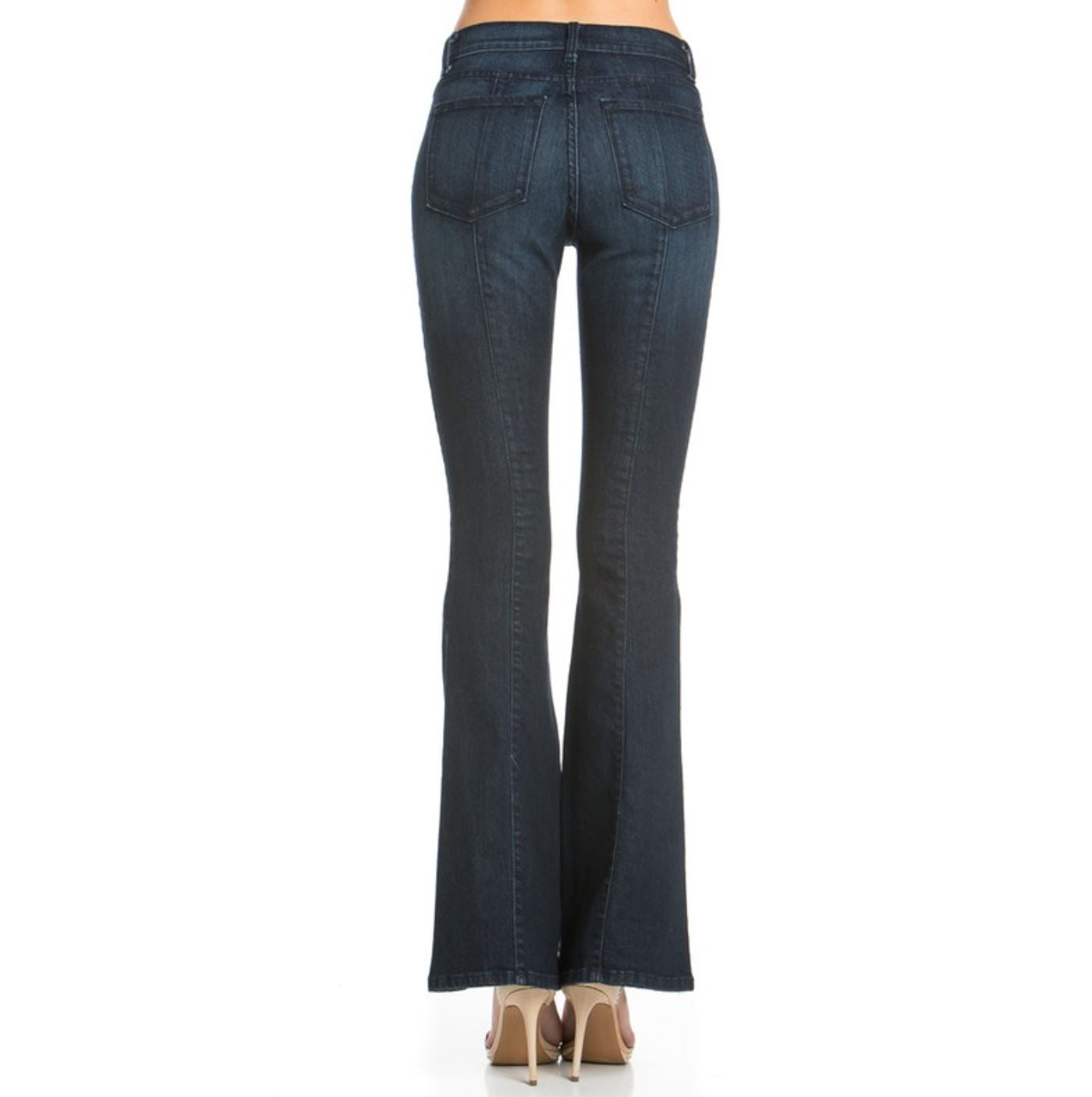 Rumor Has It Front Seam Flared Denim Jeans