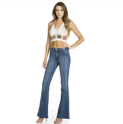 Rumor Has It Front Seam Flared Denim Jeans