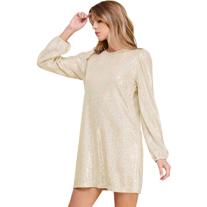 Glam Puff Sleeve Mini Dress Made in USA