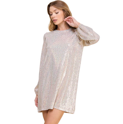 Glam Puff Sleeve Mini Dress Made in USA