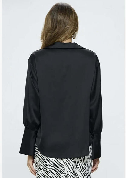 Stunning Satin Cowl Neck Top with Split Cuff Top